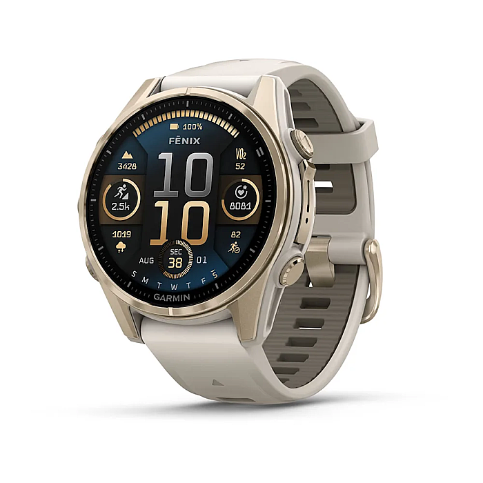 Fenix 8 Sapphire AMOLED 43 mm Akıllı Saat - Soft Gold/Dark Sandstone - 1