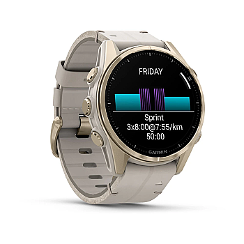 Fenix 8 Sapphire AMOLED 43 mm GPS Akıllı Saat - Soft Gold/Dark Sandstone - 4