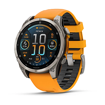 Fenix 8 Sapphire AMOLED 47 mm GPS Akıllı Saat - Spark Orange/Graphite - 2
