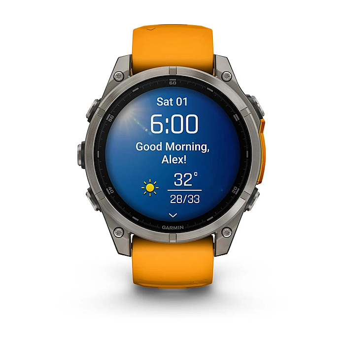 Fenix 8 Sapphire AMOLED 47 mm GPS Akıllı Saat - Spark Orange/Graphite - 3