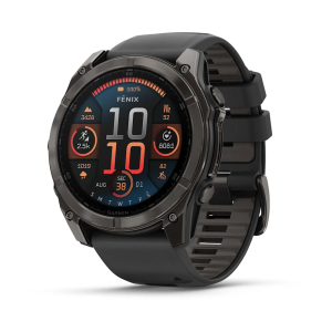 fenix 8 - 51 mm, AMOLED - Sapphire, Karbon Gri DLC, Siyah | Gri Silikon Kayışlı - Garmin