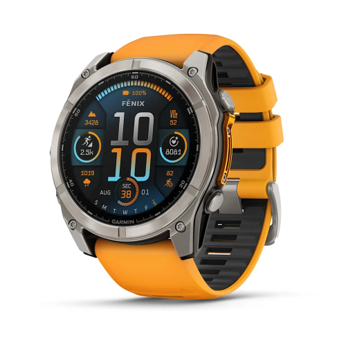 Fenix 8 Sapphire AMOLED 51 mm GPS Akıllı Saat - Spark Orange/Graphite - 2