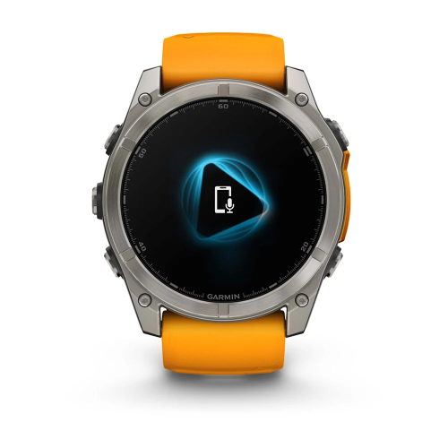 Fenix 8 Sapphire AMOLED 51 mm GPS Akıllı Saat - Spark Orange/Graphite - 5