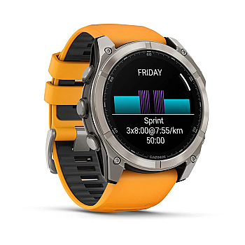 Fenix 8 Sapphire AMOLED 51 mm GPS Akıllı Saat - Spark Orange/Graphite - 4