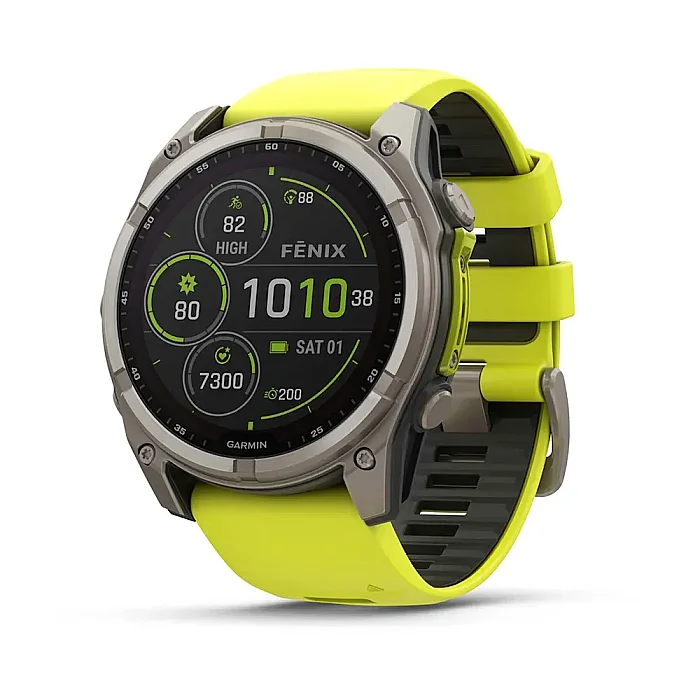 Fenix 8 Sapphire Solar 51 mm GPS Akıllı Saat – Black/Amp Yellow - 1