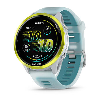 Forerunner 570 AMOLED 47 mm GPS Koşu Saati - Whitestone/Turquoise - Garmin