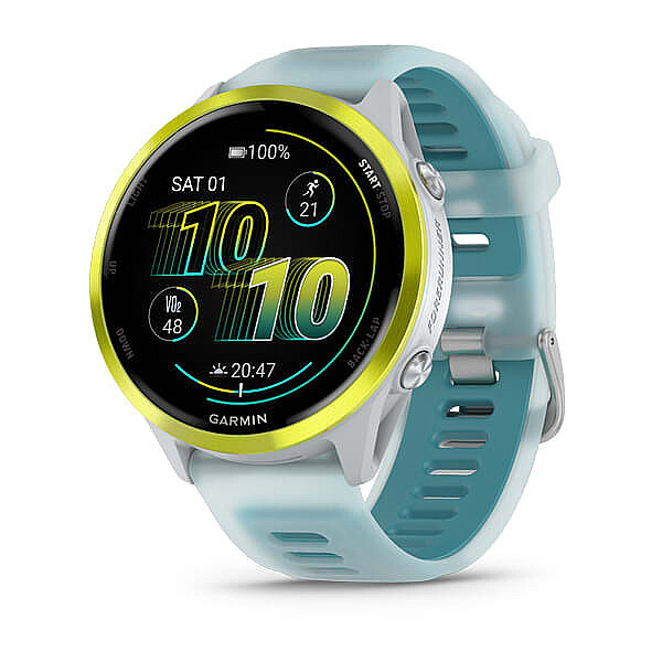 Forerunner 570 AMOLED 47 mm GPS Koşu Saati - Whitestone/Turquoise - 1