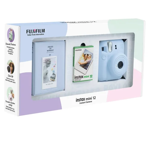 Instax mini 12 Mavi Fotoğraf Makinesi 10'lu Film ve PVC Albüm Bundle Box - 2