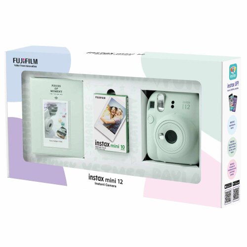 Instax mini 12 Yeşil Fotoğraf Makinesi 10'lu Film ve PVC Albüm Bundle Box - 2