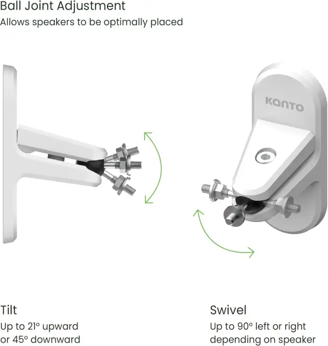 SPW3W - Evrensel Uydu Hoparlör Duvar Montaj Braketi - Beyaz - 2