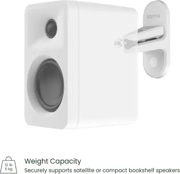 SPW3W - Evrensel Uydu Hoparlör Duvar Montaj Braketi - Beyaz - 4