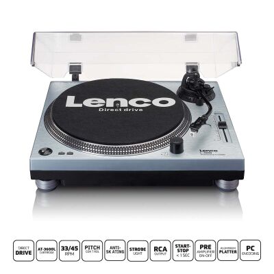 L-3809ME Turntable - Direct Drive, USB Metalik Mavi Pikap - 4