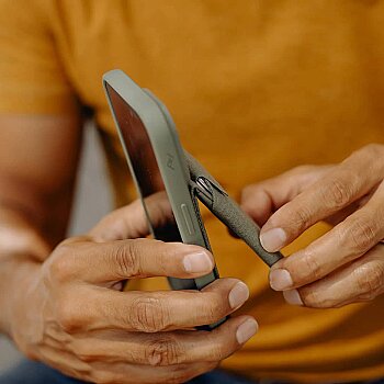 Mobile Wallet Stand Manyetik Cüzdan ve Stand - Sage - 2