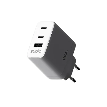 P3 GaN USB‑C Hızlı Şarj Adaptörü (65W) | White - Sudio