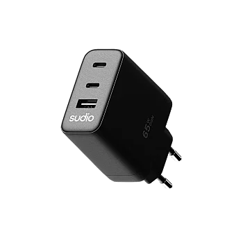 P3 GaN USB‑C Hızlı Şarj Adaptörü (65W) | Black - Sudio
