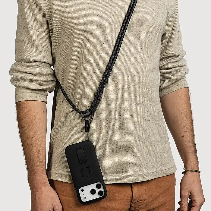 Mobile Crossbody Multi-Strap Çok Fonksiyonlu Telefon ve Aksesuar Askısı - Black - 2