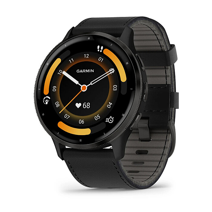 Venu 3 AMOLED 41 mm GPS Akıllı Saat - Black Leather - 1