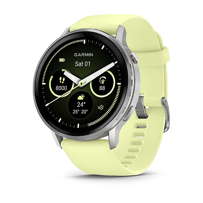 Venu 4 AMOLED 45 mm GPS Akıllı Saat - Silver/Citron - 1