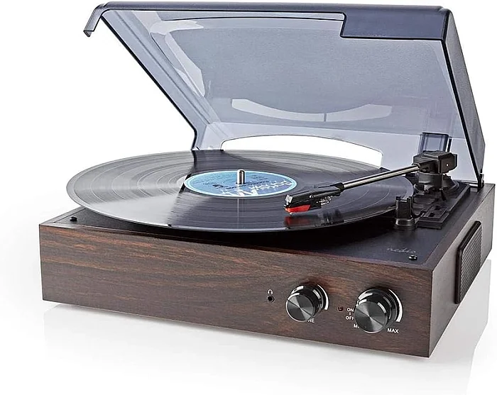 Wood Retro Turntable Hoparlör - GARAJ ÜRÜNÜ - 1