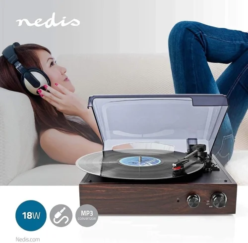 Wood Retro Turntable Hoparlör - 7