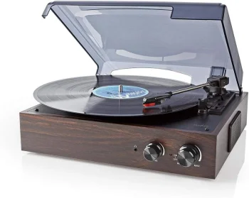 Wood Retro Turntable Hoparlör - 1