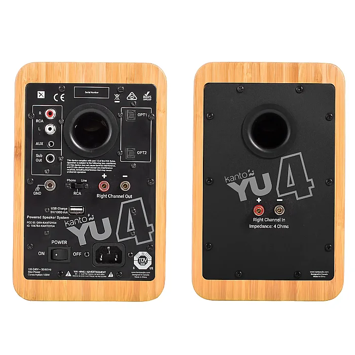 YU4 | 140W Watt 4'' Aktif Hoparlörler, Bluetooth® - Bambu - 2